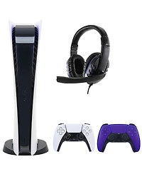 Sony PS5 Digital Console with Extra Purple Dualsense Controller and Universal Headset