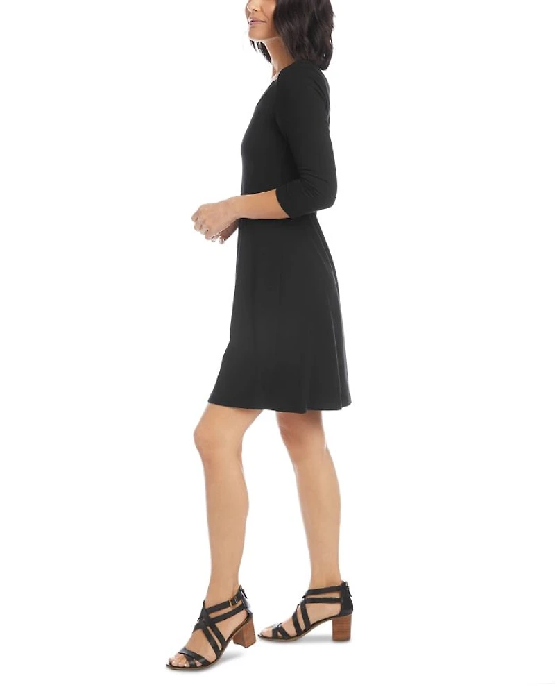 Petites Scoop Neck A Line Dress