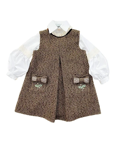 Petite Maison Kids Girls' Herringbone Dress and Blouse Set - Baby, Little Kid, Big Kid