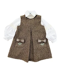 Petite Maison Kids Girls' Herringbone Dress and Blouse Set - Baby, Little Kid, Big Kid
