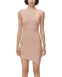 Herve Leger Asymmetric One Shoulder Mini Dress