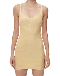 Herve Leger Icon Metallic Bandage Bustier Mini Dress