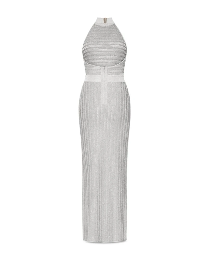 Halter Eyelash Knit Gown
