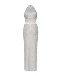 Halter Eyelash Knit Gown