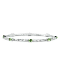 Extensible 18K White Gold Tsavorite & Diamond Stretch Tennis Bracelet