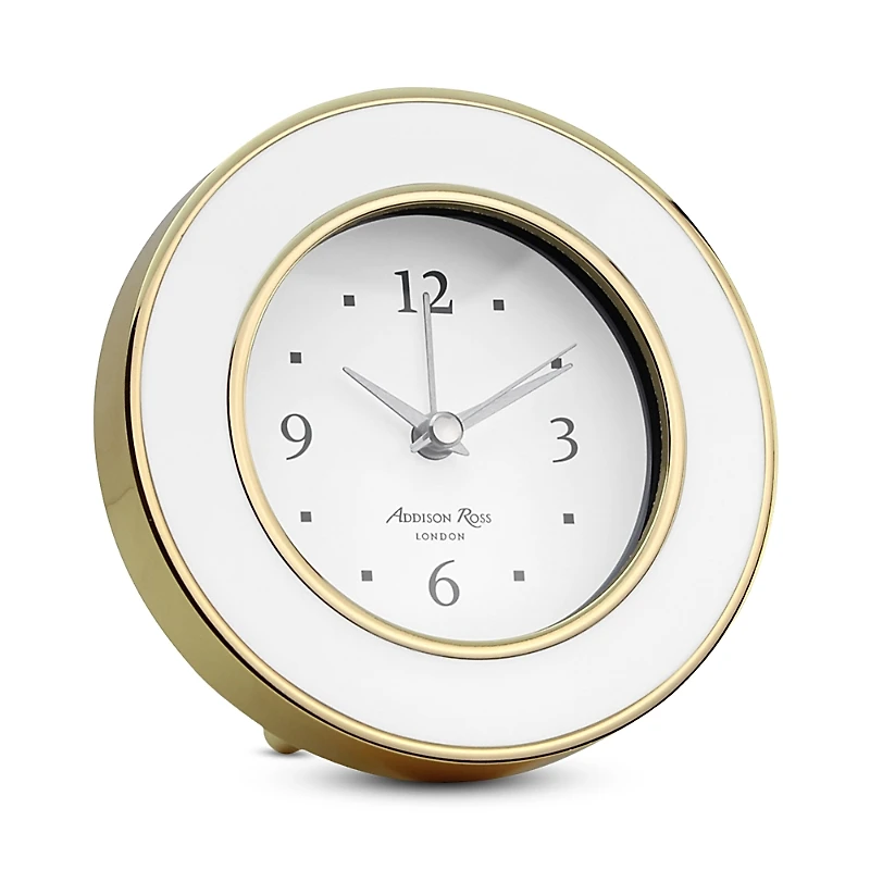 Addison Ross White Enamel Alarm Clock