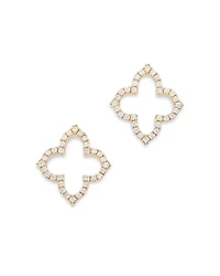 Diamond Clover Stud Earrings in 14K Yellow Gold, 0.20 tcw