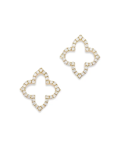 Bloomingdale's Fine Collection Diamond Clover Stud Earrings