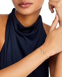 Diamond Clover Station Collection Bracelet 14K Gold, 0.38 tcw
