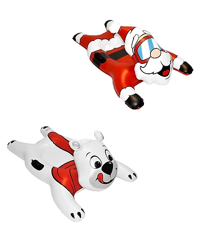 CocoNut Outdoor Character Snow Tube Polar Bear & Santa Claus Bundle - Ages 8+