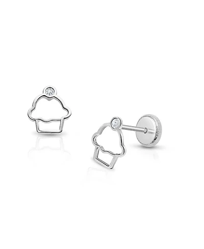 Children's 14K Gold Cupcake Cutie Studs Girls' Screw Back Earrings