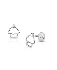 Children's 14K Gold Cupcake Cutie Studs Girls' Screw Back Earrings