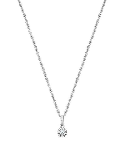 Girls' Sterling Silver tB Birthstone 13-14" Necklace - Children