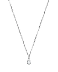 Girls' Sterling Silver tB Birthstone 13-14" Necklace - Children