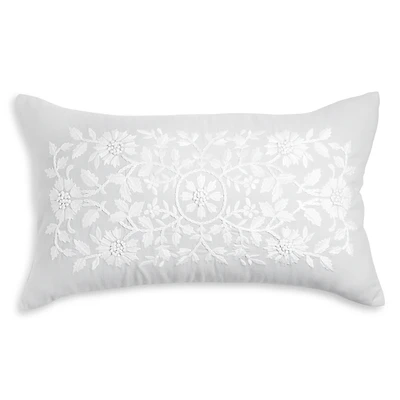 Sky Floral Embroidery Decorative Pillow, 14 x 24