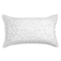 Sky Floral Embroidery Decorative Pillow, 14 x 24