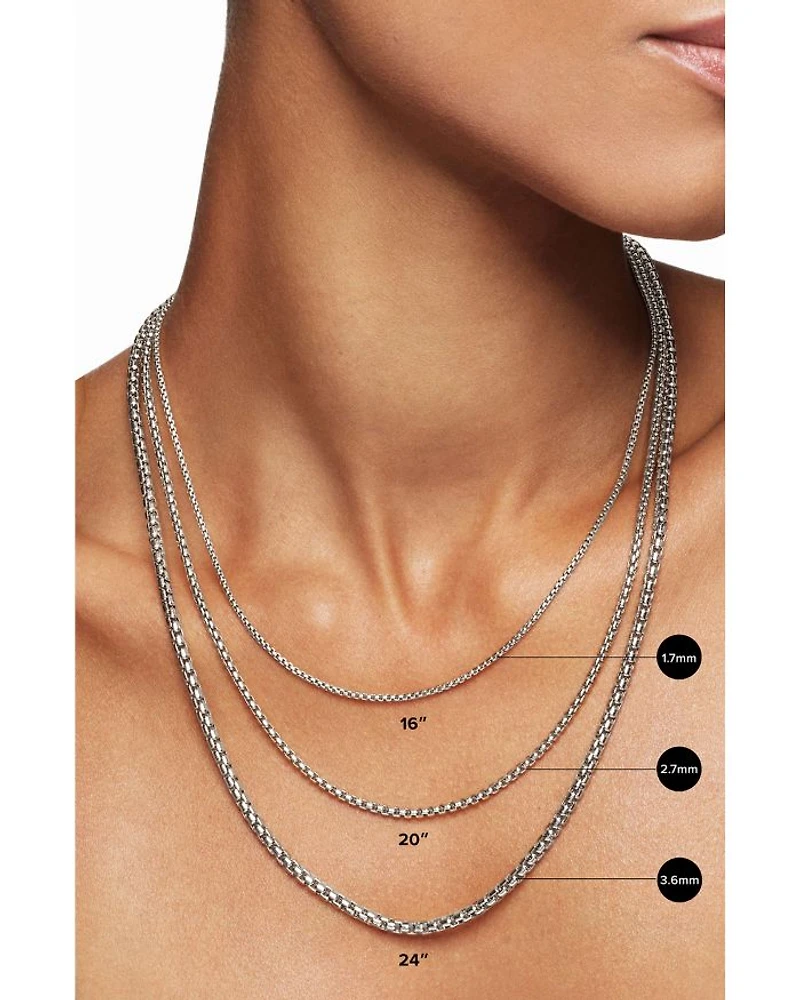 Box Chain Necklace with an Accent of 14K Gold, 1.7mm