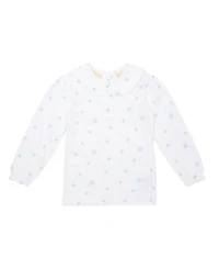 Girls Snowflake Print Peter Pan Collar Top - Baby, Little Kid, Big Kid