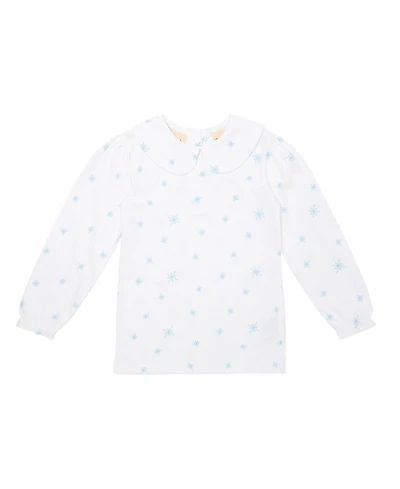 Dotty Dungarees Girls' Snowflake Print Peter Pan Collar Top - Baby, Little Kid