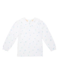 Dotty Dungarees Girls' Snowflake Print Peter Pan Collar Top - Baby, Little Kid