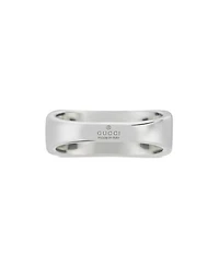 Sterling Silver Diagonal Interlocking G Rectangular Signet Ring