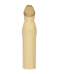 Halter Eyelash Knit Gown