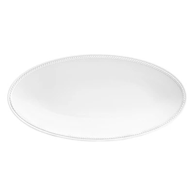 L'Objet Soie Tresse White Oval Platter