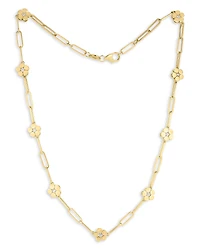 Roberto Coin 18K Yellow Gold Daisy Diamond Station Paperclip Chain Necklace, 16 - Exclusive