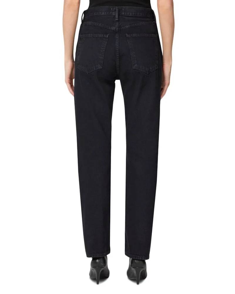 '90s Pinch Waist High Rise Straight Jeans Crushed