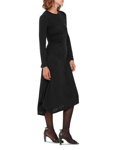 Asymmetric Jersey Midi Dress