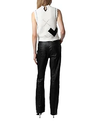 Karry Sleeveless Sequined Cardigan Sweater