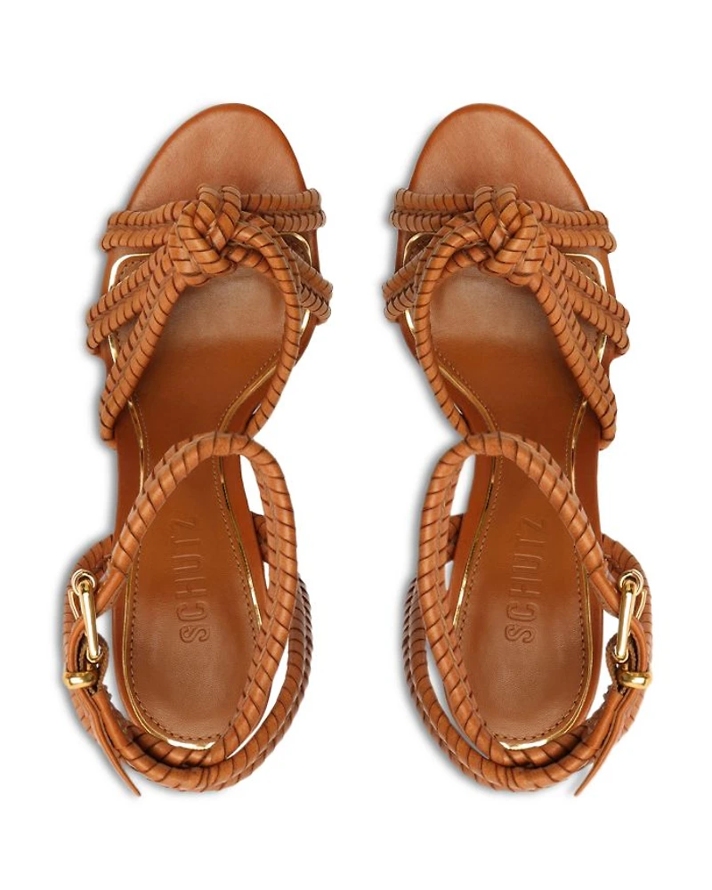 Women's Kathleen Almond Toe Woven High Heel Sandals