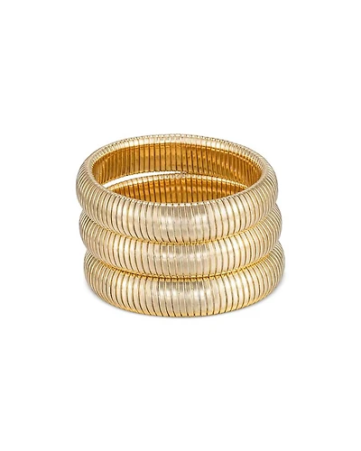 Golden Hour Stretch Bracelets 18K Gold Plated or Rhodium Plated, Set of 3
