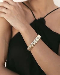 Essential Flex Band Cuff Bracelet in 18K Gold Plated or Rhodium Plated