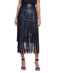 L'Agence Karolina Tiered Fringe Midi Skirt