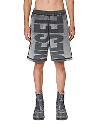 Diesel P-Rown Burnout Logo Regular Fit Sweat Shorts