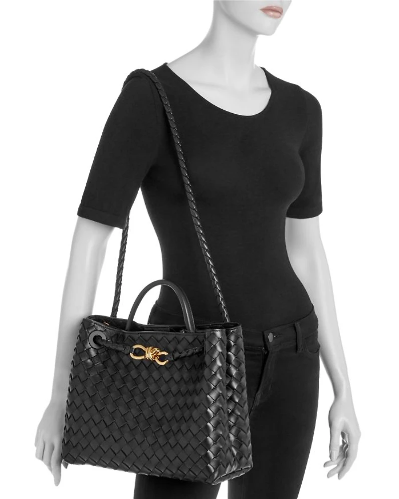 Medium Andiamo Intrecciato Leather Shoulder Bag