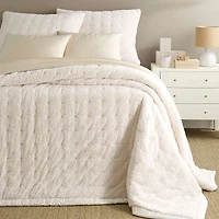 Annie Selke Marshmallow Fleece Puff Coverlet
