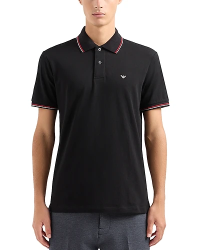 Emporio Armani Tipped Stretch Short Sleeve Polo Shirt