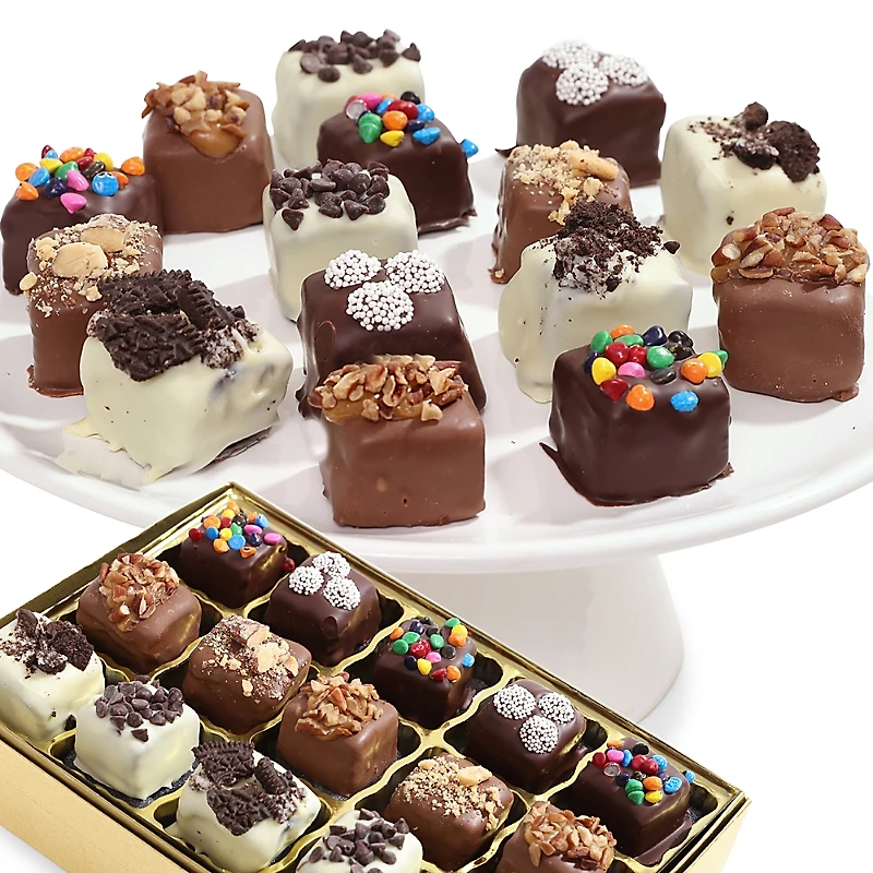Chocolate Covered Company Premium Belgian Chocolate Covered Brownie Bites, 15 Piece
