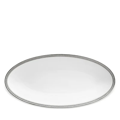 L'Objet Soie Tresse Platinum Oval Platter