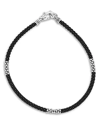 Lagos Men's Sterling Silver Anthem Black Beaded Bracelet - Exclusive