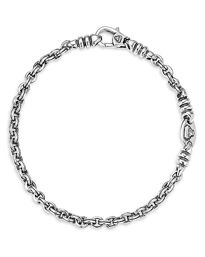 Lagos Men's Sterling Silver Anthem Double Link Caviar Chain Bracelet - Exclusive