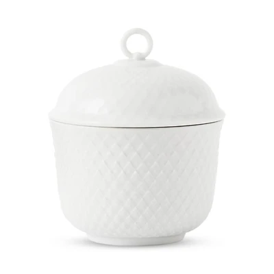 Lyngby Porcelain Rhombe Sugar Bowl, White