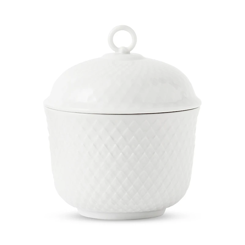 Rosendahl Lyngby Porcelain Rhombe Sugar Bowl, White