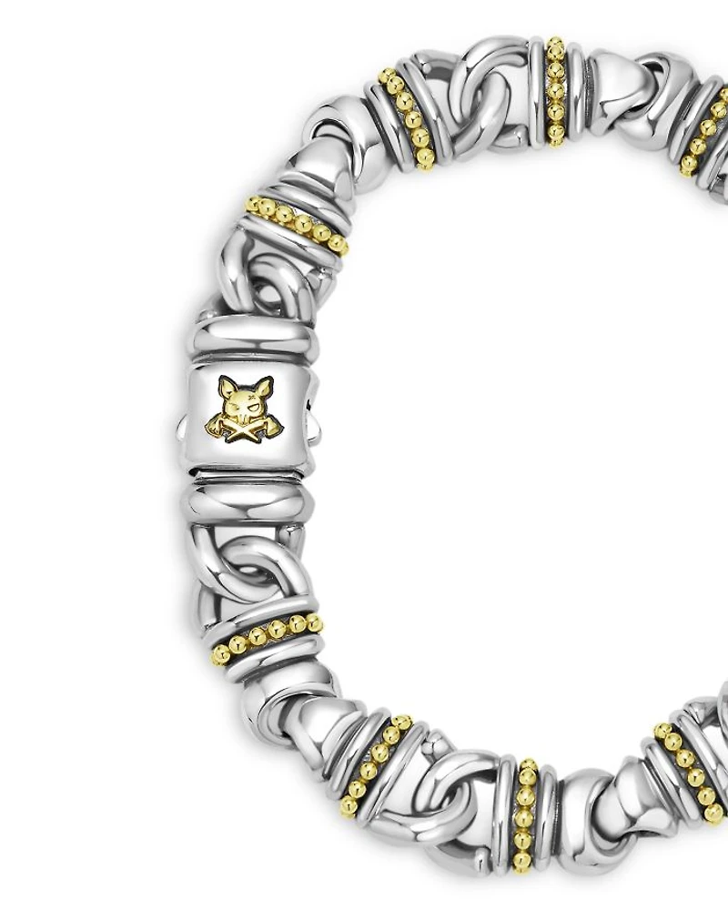 Men's 18K Yellow Gold & Sterling Silver Anthem Beaded Link Bracelet - Exclusive