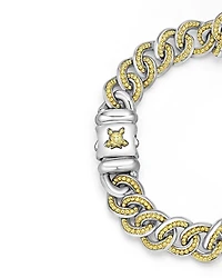 Men's 18K Yellow Gold & Sterling Silver Anthem Beaded Curb Link Bracelet - Exclusive