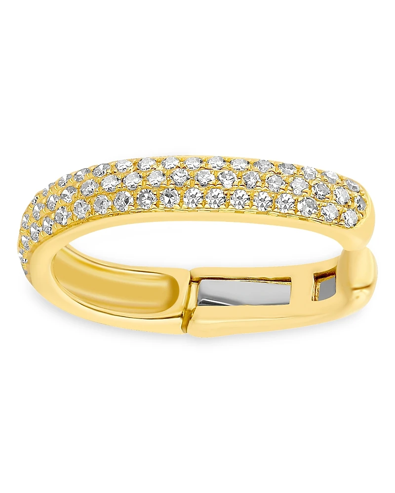 Ef Collection 14K Yellow Gold Diamond Large Single Ear Cuff