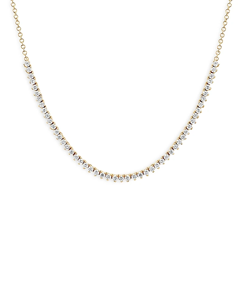 Ef Collection 14K Yellow Gold Diamond Collar Necklace, 14-16