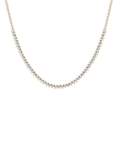 Ef Collection 14K Yellow Gold Diamond Collar Necklace, 14-16